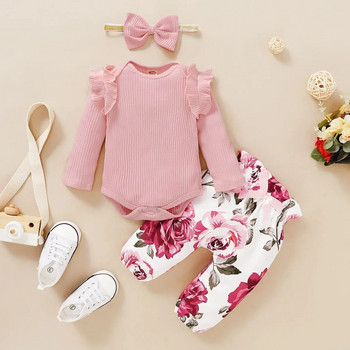 3Pcs Комплект дрехи за момичета Новородено Детско облекло Детски дрехи за момичета Bebe Облекла за момичета Дрехи за новородени