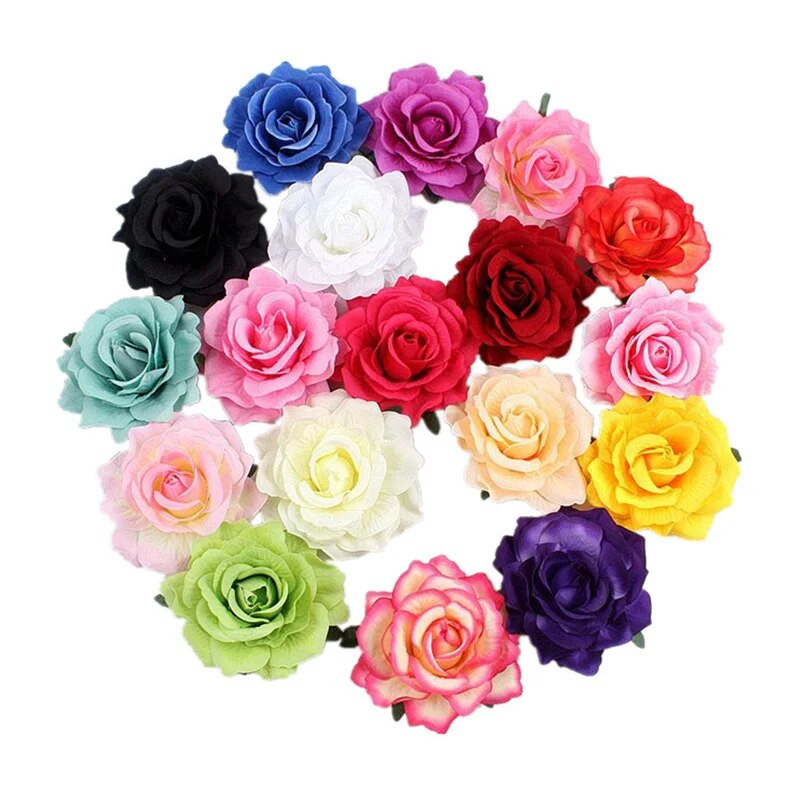 Bohemian Rose Kunstlilled Juuksenõel Barrette Pruudi pulmapidu Pross Naiste Juukseklamber Juukseklamber Peakate Juuste Aksessuaarid