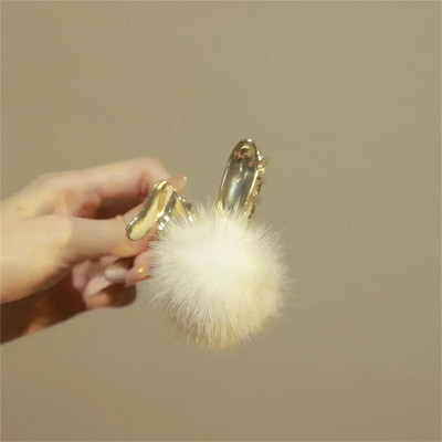 Žieminiai pliušiniai plaukų nagai neslystantys metaliniai tvirti laikikliai vienspalviai pomponiniai plaukų segtukai sugriebti paprastas moteriškas mergaičių kuodo papuošimas