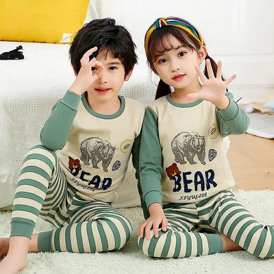 Seturi de pijamale bebelusi copii din bumbac costum de pijama baieti pijamale iarna fete pijamale din desene animate tricou + pantaloni 2 buc imbracaminte copii