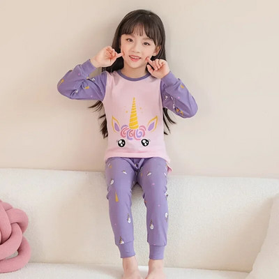 Seturi de pijamale bebelusi copii din bumbac costum de pijama baieti pijamale iarna fete pijamale din desene animate tricou + pantaloni 2 buc imbracaminte copii