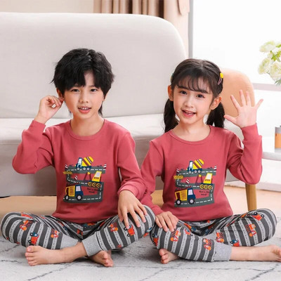 Seturi de pijamale bebelusi copii din bumbac costum de pijama baieti pijamale iarna fete pijamale din desene animate tricou + pantaloni 2 buc imbracaminte copii
