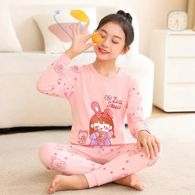 Seturi de pijamale bebelusi copii din bumbac costum de pijama baieti pijamale iarna fete pijamale din desene animate tricou + pantaloni 2 buc imbracaminte copii