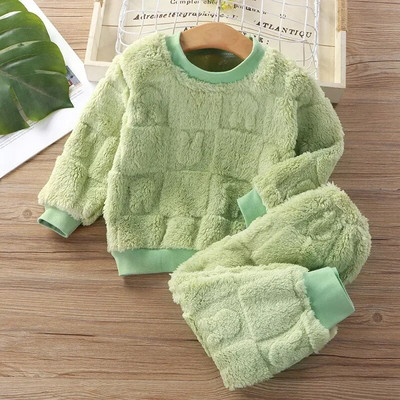 Noul set de pijamale de flanel pentru copii îngroșați, toamnă iarnă, pentru copii, băieți, fete