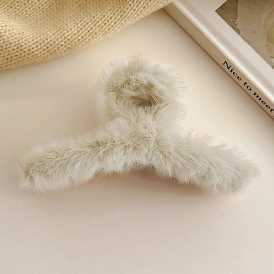 Nouă iarnă de pluș crab clemă de păr gheare doamnă agrafă de păr elegantă agrafă de blană cataramă de păr accesorii de păr pentru fete tuns