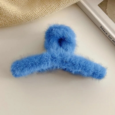 Nouă iarnă de pluș crab clemă de păr gheare doamnă agrafă de păr elegantă agrafă de blană cataramă de păr accesorii de păr pentru fete tuns
