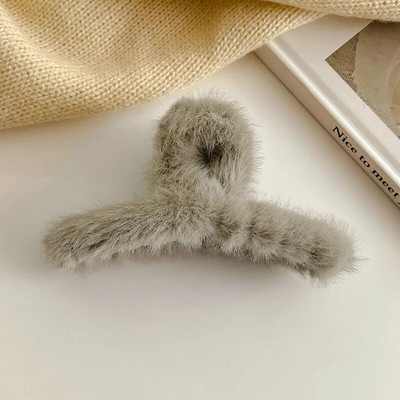 Nouă iarnă de pluș crab clemă de păr gheare doamnă agrafă de păr elegantă agrafă de blană cataramă de păr accesorii de păr pentru fete tuns