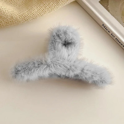 Nouă iarnă de pluș crab clemă de păr gheare doamnă agrafă de păr elegantă agrafă de blană cataramă de păr accesorii de păr pentru fete tuns