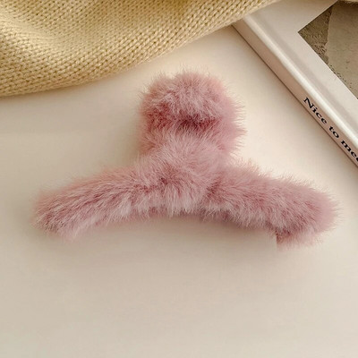Nouă iarnă de pluș crab clemă de păr gheare doamnă agrafă de păr elegantă agrafă de blană cataramă de păr accesorii de păr pentru fete tuns