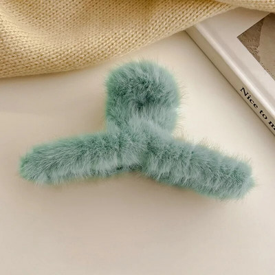 Nouă iarnă de pluș crab clemă de păr gheare doamnă agrafă de păr elegantă agrafă de blană cataramă de păr accesorii de păr pentru fete tuns