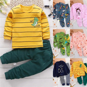 Haine pentru copii Seturi pentru copii Imbracaminte pentru copii baieti fete bumbac desene animate imbracaminte toamna iarna pantaloni lenjerie de dormit lenjerie intima 2buc