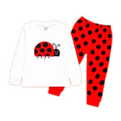 Haine Buburuza Fata Costume Broderie Bumbac Fete Pijamale Imprimate Copii Lenjerie de noapte Pijamale Desene Animate Tricou + Pantalon Set 2BUC