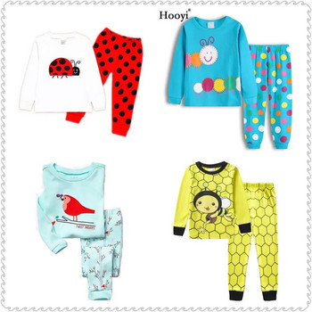 Дрехи за момичета Ladybug, костюми, памучни пижами с бродерия, бебешки момичета, детски пижами с принт, анимационни пижами, тениска + панталон, комплект от 2 бр.