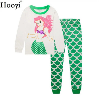 Haine Buburuza Fata Costume Broderie Bumbac Fete Pijamale Imprimate Copii Lenjerie de noapte Pijamale Desene Animate Tricou + Pantalon Set 2BUC