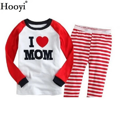 Haine Buburuza Fata Costume Broderie Bumbac Fete Pijamale Imprimate Copii Lenjerie de noapte Pijamale Desene Animate Tricou + Pantalon Set 2BUC