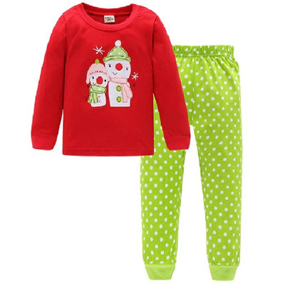 Haine Buburuza Fata Costume Broderie Bumbac Fete Pijamale Imprimate Copii Lenjerie de noapte Pijamale Desene Animate Tricou + Pantalon Set 2BUC