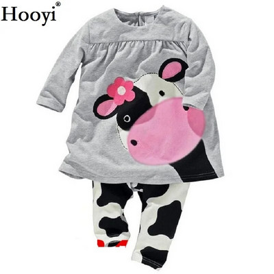 Haine Buburuza Fata Costume Broderie Bumbac Fete Pijamale Imprimate Copii Lenjerie de noapte Pijamale Desene Animate Tricou + Pantalon Set 2BUC