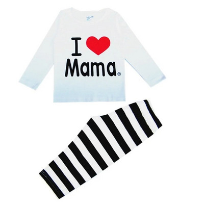 Haine Buburuza Fata Costume Broderie Bumbac Fete Pijamale Imprimate Copii Lenjerie de noapte Pijamale Desene Animate Tricou + Pantalon Set 2BUC