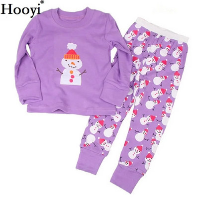 Haine Buburuza Fata Costume Broderie Bumbac Fete Pijamale Imprimate Copii Lenjerie de noapte Pijamale Desene Animate Tricou + Pantalon Set 2BUC