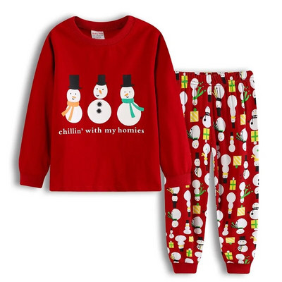 Haine Buburuza Fata Costume Broderie Bumbac Fete Pijamale Imprimate Copii Lenjerie de noapte Pijamale Desene Animate Tricou + Pantalon Set 2BUC