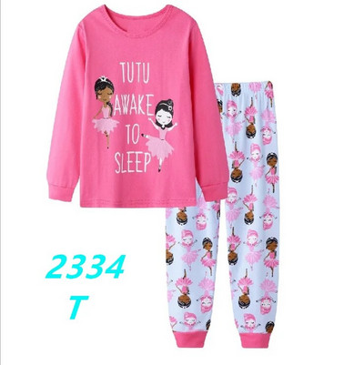 Haine Buburuza Fata Costume Broderie Bumbac Fete Pijamale Imprimate Copii Lenjerie de noapte Pijamale Desene Animate Tricou + Pantalon Set 2BUC