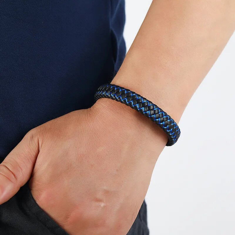 ZORCVENS aukštos kokybės prabangi daugiasluoksnė pinta apyrankė vyrams madinga juoda natūralios odos apyrankės apyrankės papuošalai dovana