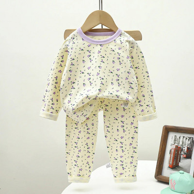 Pijamale de Crăciun pentru copii Set de îmbrăcăminte de iarnă pentru băieți, fete, topuri cu gâtul în formă de O + pantaloni lungi, pijamale pentru copii, urs din desene animate, pijamale pentru copii