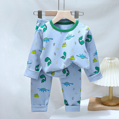 Pijamale de Crăciun pentru copii Set de îmbrăcăminte de iarnă pentru băieți, fete, topuri cu gâtul în formă de O + pantaloni lungi, pijamale pentru copii, urs din desene animate, pijamale pentru copii