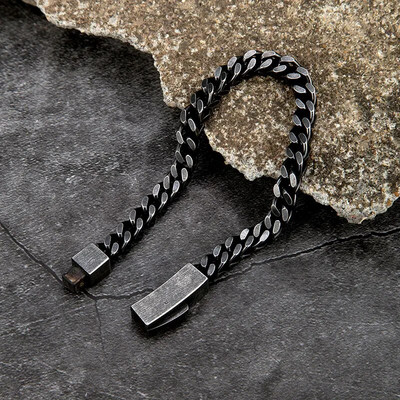 MKENDN Punk retro lančić narukvice za muškarce od nehrđajućeg čelika kvadratni magnet antikni kubični lanac muški Pulseira