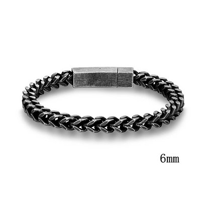 MKENDN Punk Retro Link lánckarkötők férfiaknak rozsdamentes acél négyzet alakú mágnes antik kocka lánc férfi Pulseira