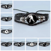 Bratara eleganta de hochei pe gheata stil retro silueta jucator de hochei bratara din sticla cabochon bijuterii sportive cadou barbati