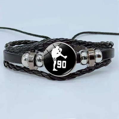 Bratara eleganta de hochei pe gheata stil retro silueta jucator de hochei bratara din sticla cabochon bijuterii sportive cadou barbati