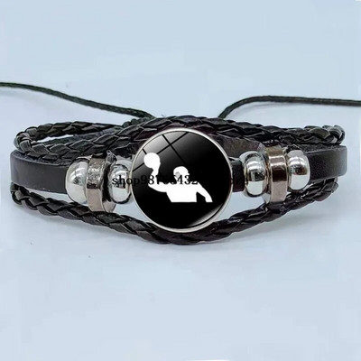 Bratara eleganta de hochei pe gheata stil retro silueta jucator de hochei bratara din sticla cabochon bijuterii sportive cadou barbati