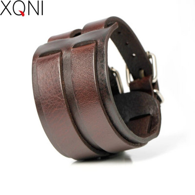 XQNI New Fashion Style Cowboy Bandage Brățări din piele naturală pentru bărbați de înaltă calitate Knight Courage Wrap Charm Brățări Brățări