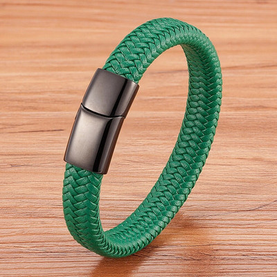 XQNI Classic Timeless 3 culori buton din oțel inoxidabil Brățară din piele pentru bărbați 6 culori selecție Cadou de lux Dimensiuni DIY Logo sculptat