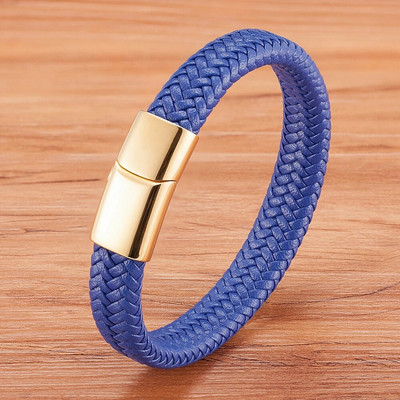 XQNI Classic Timeless 3 culori buton din oțel inoxidabil Brățară din piele pentru bărbați 6 culori selecție Cadou de lux Dimensiuni DIY Logo sculptat