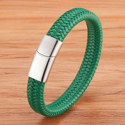 XQNI Classic Timeless 3 culori buton din oțel inoxidabil Brățară din piele pentru bărbați 6 culori selecție Cadou de lux Dimensiuni DIY Logo sculptat