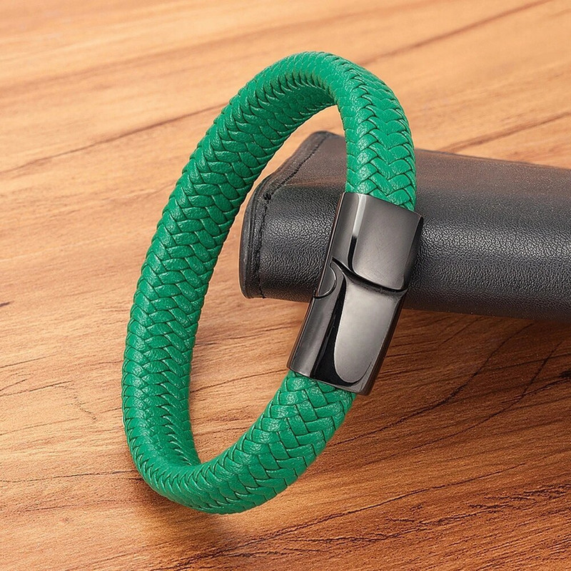 XQNI Classic Timeless 3 culori buton din oțel inoxidabil Brățară din piele pentru bărbați 6 culori selecție Cadou de lux Dimensiuni DIY Logo sculptat