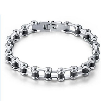 Kiváló minőségű rozsdamentes acél motoros karkötő férfi motorlánc Punk rock férfi karkötő motoros kerékpár karkötő férfiaknak