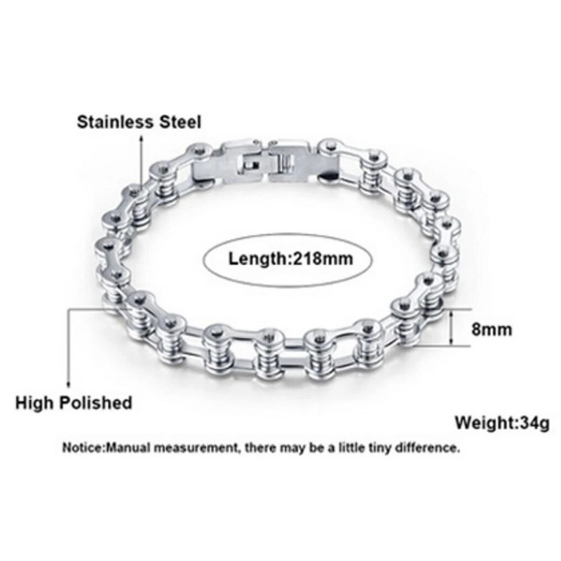 Kiváló minőségű rozsdamentes acél motoros karkötő férfi motorlánc Punk rock férfi karkötő motoros kerékpár karkötő férfiaknak