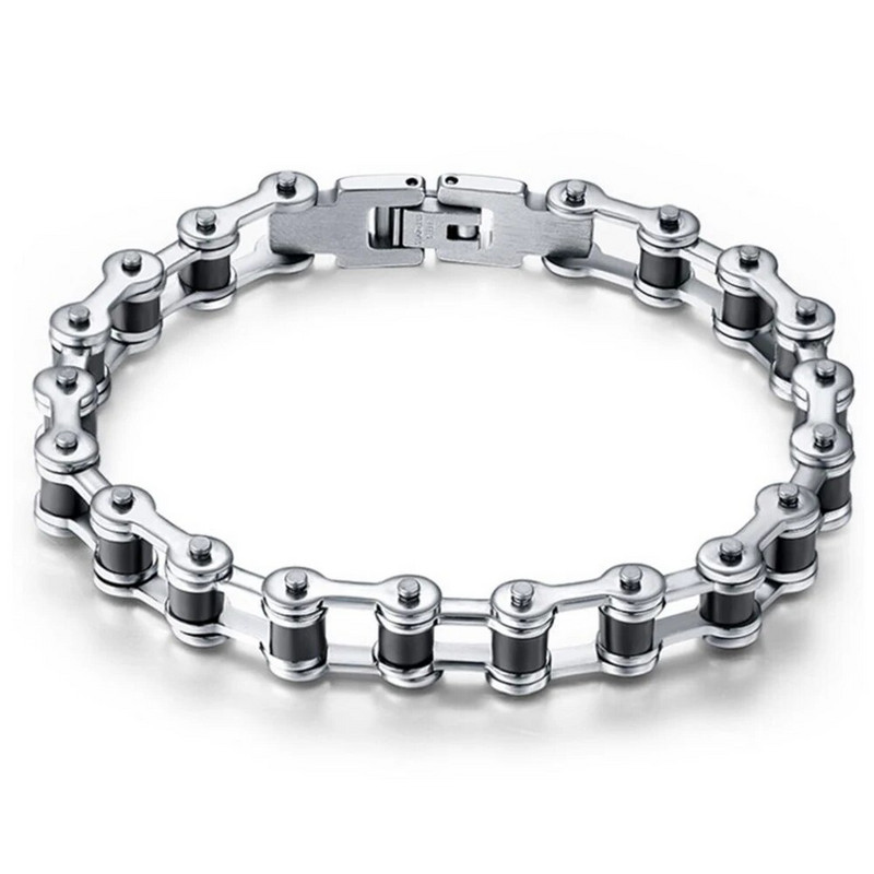 Kiváló minőségű rozsdamentes acél motoros karkötő férfi motorlánc Punk rock férfi karkötő motoros kerékpár karkötő férfiaknak