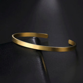 VASSAGO 2023 Brățară nouă, simplă, netedă, foarte fină, cu deschidere reglabilă din oțel inoxidabil, potrivită pentru cadouri de bijuterii pentru femei