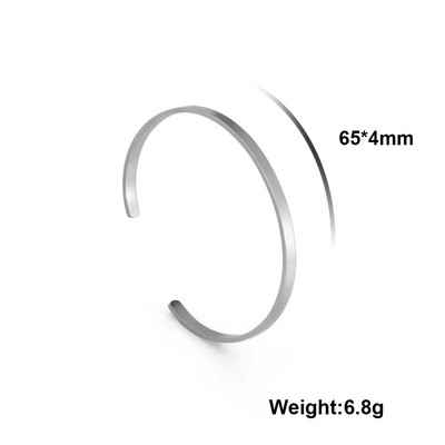 VASSAGO 2023 Brățară nouă, simplă, netedă, foarte fină, cu deschidere reglabilă din oțel inoxidabil, potrivită pentru cadouri de bijuterii pentru femei