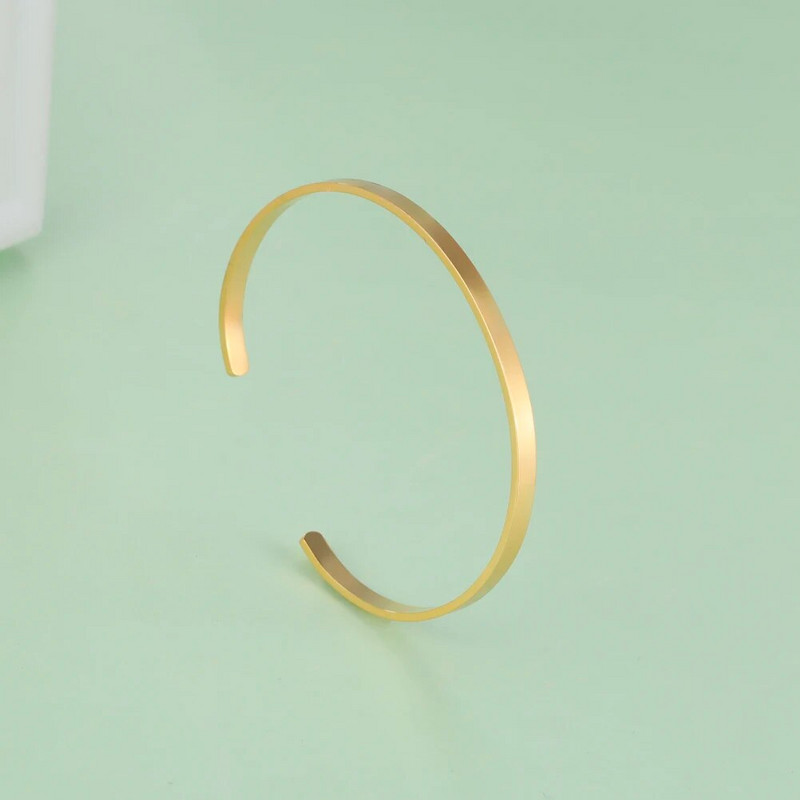 VASSAGO 2023 Brățară nouă, simplă, netedă, foarte fină, cu deschidere reglabilă din oțel inoxidabil, potrivită pentru cadouri de bijuterii pentru femei