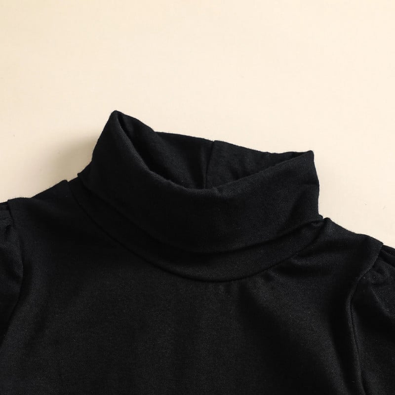 Mažų vaikų mergaičių 2 vnt madingi komplektai, pusiau languotų suknelių komplektas ilgomis rankovėmis megztas megztinis + šoninės kišenės netaisyklingas sijonas