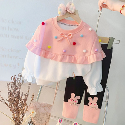 2 buc/set haine pentru fetiță, băieți, desene animate cu glugă, urs, haină cu glugă + tricou + pantaloni, costum sport pentru copii, haine pentru copii, trening
