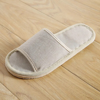 LEEMEIMEI Домашни чехли от естествен лен Вътрешни обувки за под Безшумни чехли за изпотяване за лято Дамски сандали Чехли 37-43