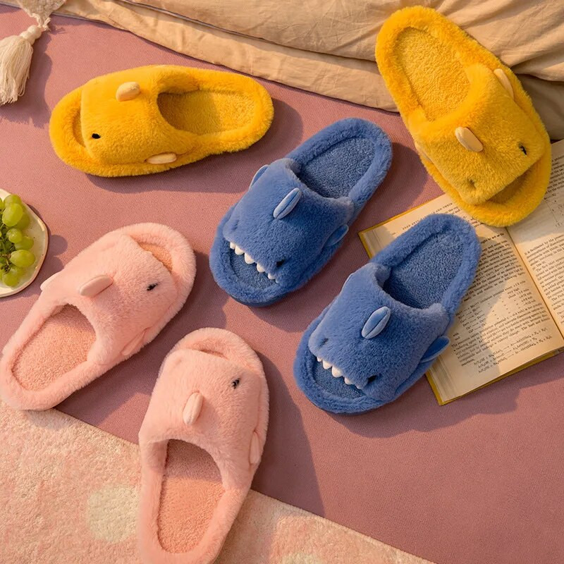 Shark Slippers Γυναικείες χειμερινές βαμβακερές παντόφλες 2023 Νέο σπίτι για ζευγάρια Μόδα παπούτσια Ζεστά γυναικεία ανδρικά εσωτερικού χώρου Αστείες οικιακές παντόφλες