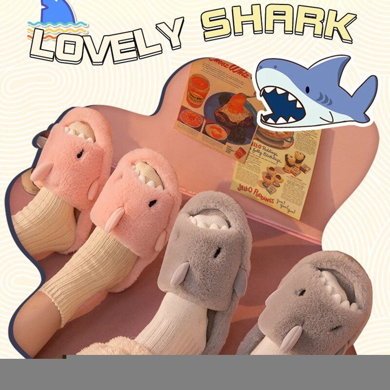 Shark Slippers Γυναικείες χειμερινές βαμβακερές παντόφλες 2023 Νέο σπίτι για ζευγάρια Μόδα παπούτσια Ζεστά γυναικεία ανδρικά εσωτερικού χώρου Αστείες οικιακές παντόφλες
