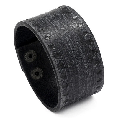 ZORCVENS Brățară Punk din piele naturală nouă pentru bărbați Brățări late vintage Wrap Bijuterii la modă pentru femei și bărbați